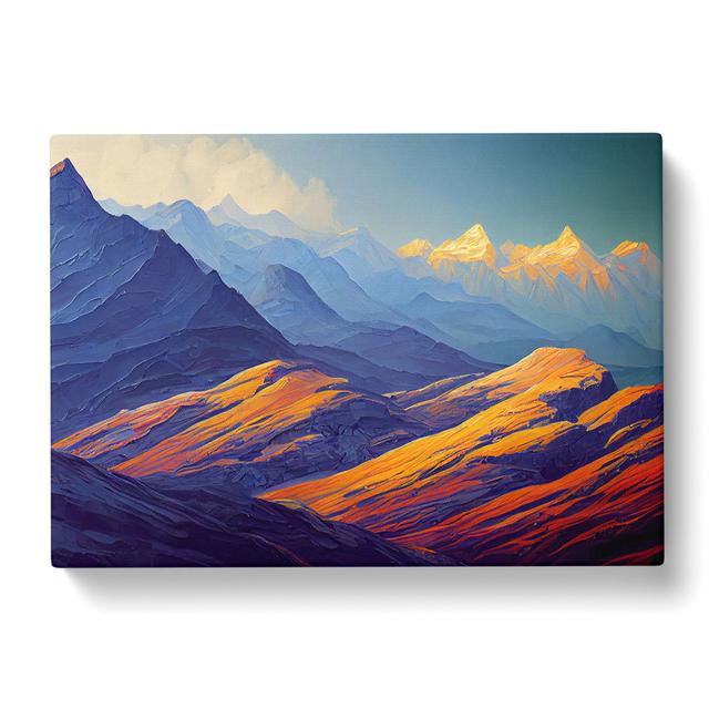 Exquisite Mountain Landscape - Wrapped Canvas Print Alpen Home Size: 35cm H x 50cm W x 3cm D on Productcaster.