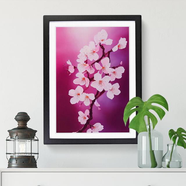 Cherry Blossom Tree Expression - Single Picture Frame Graphic Art Marlow Home Co. Format: Black Framed, Size: 46cm H x 34cm W x 2cm D on Productcaster.