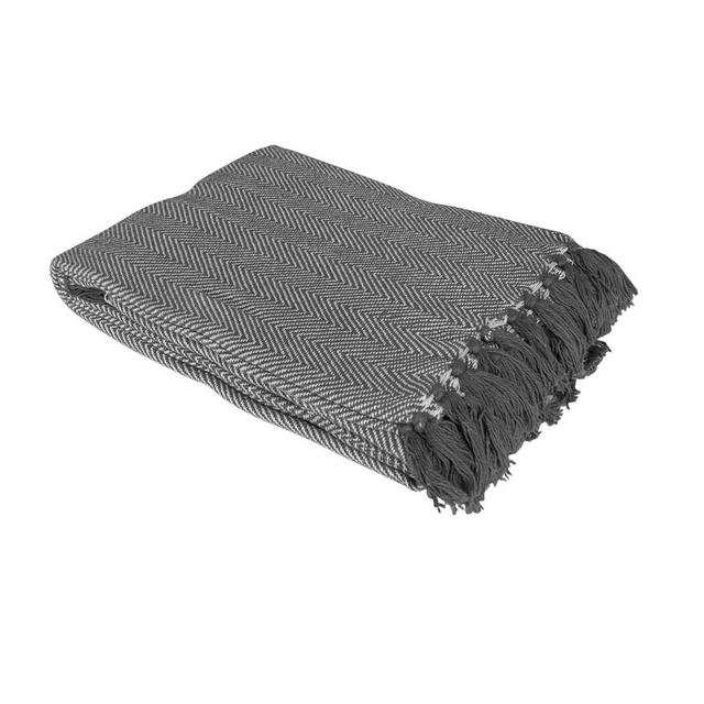 Como Cotton Throw Country Club Colour: Grey, Size: W127 x L152cm on Productcaster.