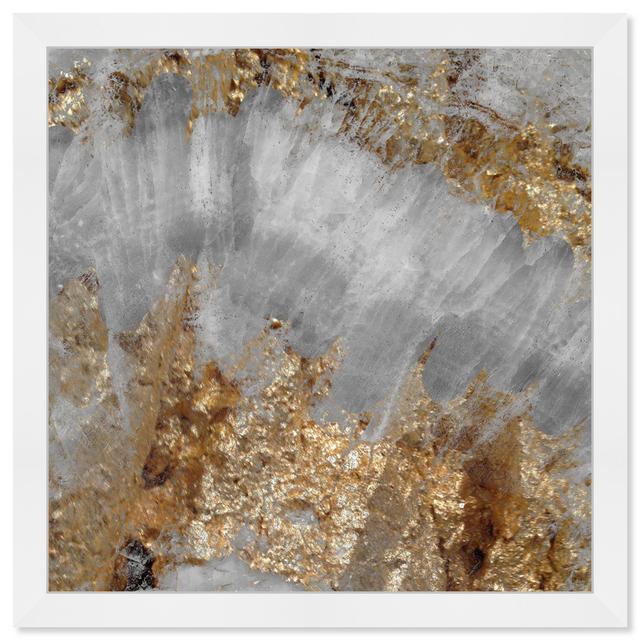 Abstract Adore Gold, Glam Gold Framed Wall Art Print For Living Room Oliver Gal Size: 30.48cm H x 30.48cm W x 3.81cm D, Frame Colour: White on Productcaster.