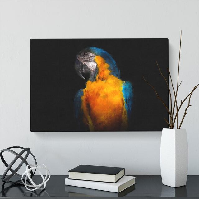 A Blue and Yellow Macaw Parrot - Wrapped Canvas Painting East Urban Home Size: 50cm H x 76cm W x 3cm D on Productcaster.