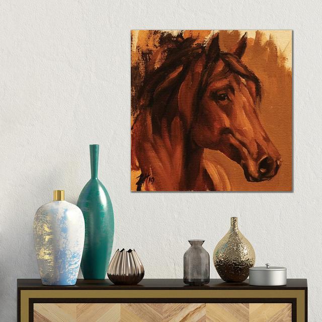 Equine Head Arab Chestnut (study 27) by Zil Hoque - Gallery-Wrapped Canvas Giclée on Canvas Gracie Oaks Format: Wrapped Canvas, Size: 45.72cm H x 45.7 on Productcaster.