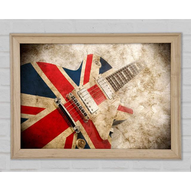 British Retro Guitar 1 - Single Picture Frame Art Prints Bright Star Size: 29.7cm H x 42cm W x 1.5cm D on Productcaster.