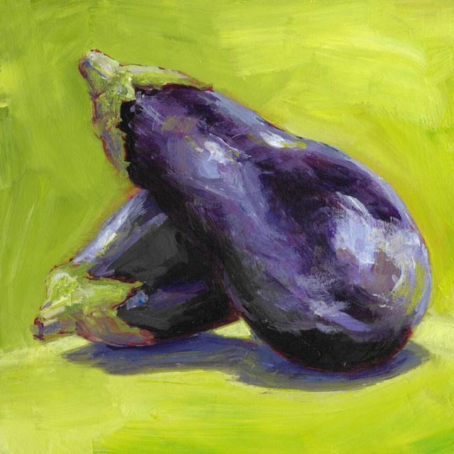 Aubergine by Carol Young - Wrapped Canvas Painting Rosalind Wheeler Size: 30cm H x 30cm W x 3.8cm D on Productcaster.