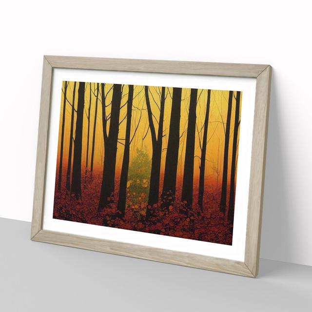 A Welcoming Autumn Forest - Picture Frame Graphic Art Marlow Home Co. Frame Colour: Oak, Size: 25cm H x 34cm W x 2cm D on Productcaster.