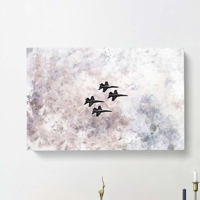 Colourful Jets in Flight in Abstract - Wrapped Canvas Painting Print East Urban Home Size: 40cm H x 60cm W on Productcaster.