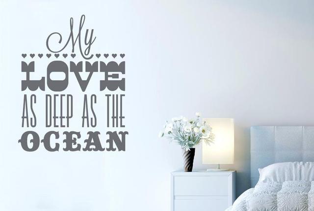 My Love As Deep As The Ocean Wall Sticker East Urban Home Size: Medium, Colour: Grey on Productcaster.