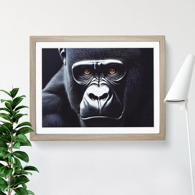 Supreme Gorilla - Picture Frame Graphic Art World Menagerie Size: 25cm H x 34cm W x 2cm D, Frame Colour: Oak on Productcaster.