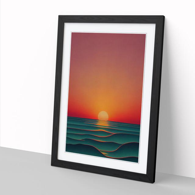 Sunset Minimalism Vol.5 - Picture Frame Print Big Box Art Size: 34cm H x 25cm W x 2cm D, Frame Option: Black on Productcaster.