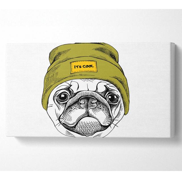 Pug Life Beanie - Wrapped Canvas Art Prints Happy Larry Size: 50.8cm H x 101.6cm W on Productcaster.