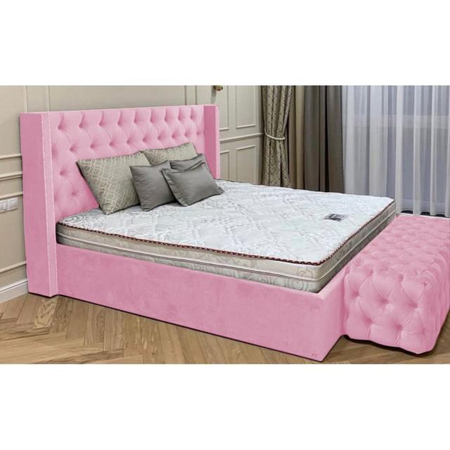 Queenstyle Upholstered Ottman Storage Bed Frame Britainsleep Colour: Pink, Size: Small Double (4') on Productcaster.