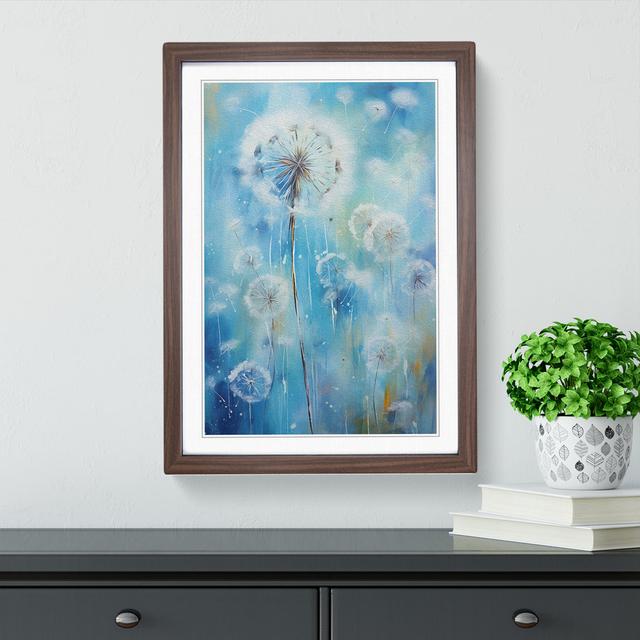 Dandelion Impressionism - Single Picture Frame Art Prints on Wood Marlow Home Co. Size: 46cm H x 34cm W, Format: Walnut Framed on Productcaster.