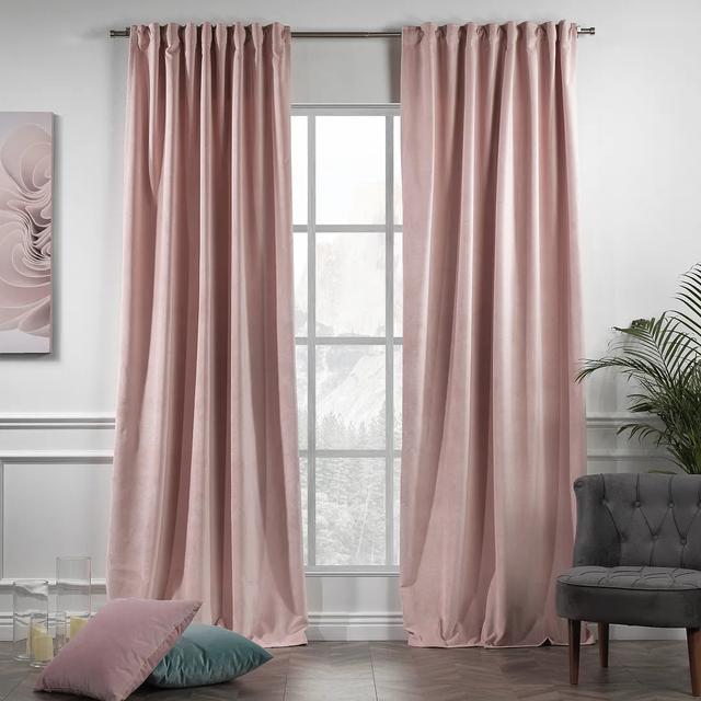 Extra Long & Extra Wide Matte Velvet Curtain Panel Lilijan Home & Curtain Curtain Colour: Flamingo, Panel Size: 140cm Width x 175cm Drop on Productcaster.