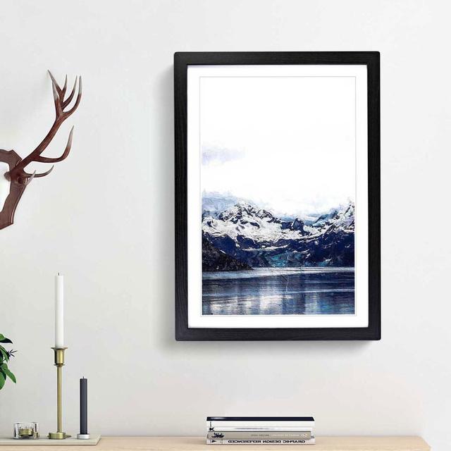 Snow Covered Mountains in Juneau Alaska - Picture Frame Painting Print East Urban Home Frame Option: Black Framed, Size: 36cm H x 27cm W x 2cm D on Productcaster.