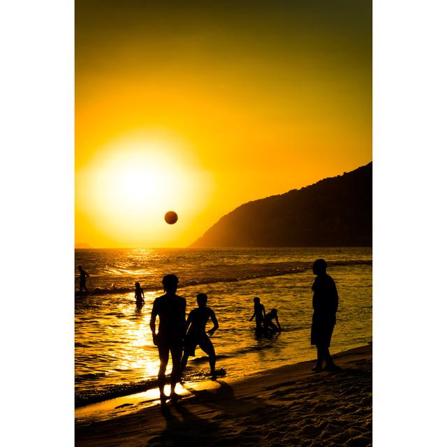 Ipanema Beach sunset soccer House of Hampton Size: 75cm H x 50cm W on Productcaster.