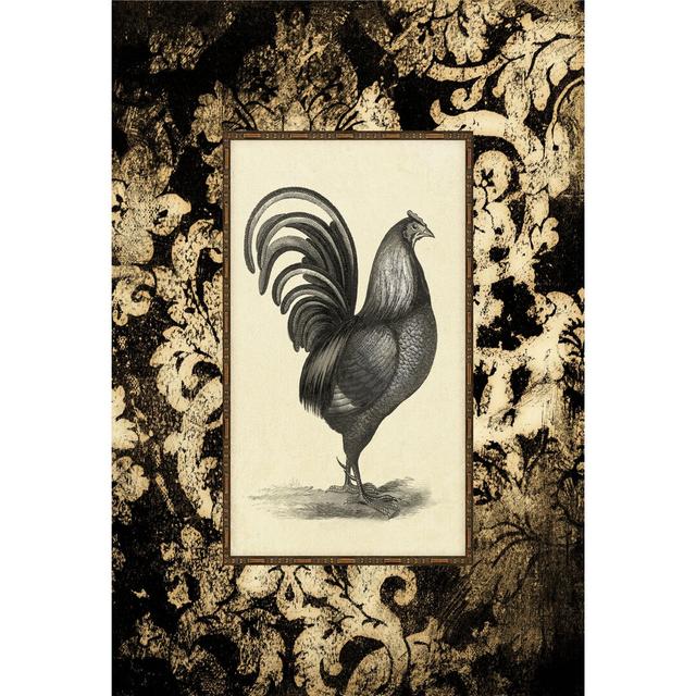 Black N White Rooster - Wrapped Canvas Print August Grove Size: 30cm H x 46cm W x 3.8cm D on Productcaster.