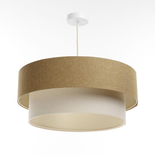 Zygi 1 - Light Cream Drum Pendant Latitude Run Base Finish: Yellow Mustard/Beige on Productcaster.