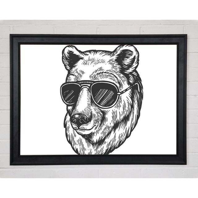 Leinwandbild Bear Sunglasses Chill Happy Larry Format: Poster mit schwarzem Rahmen, Größe: 59,7 cm H x 84,1 cm B x 1,5 cm T on Productcaster.