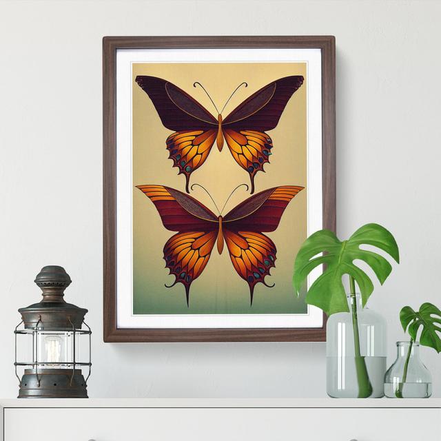 Vintage Butterflies - Single Picture Frame Print Brambly Cottage Frame Colour: Walnut, Size: 46cm H x 34cm W on Productcaster.