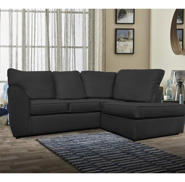 Jarol 2 - Piece Faux Leather Corner Sofa 17 Stories Upholstery Colour: Black, Orientation: Right Hand Facing on Productcaster.