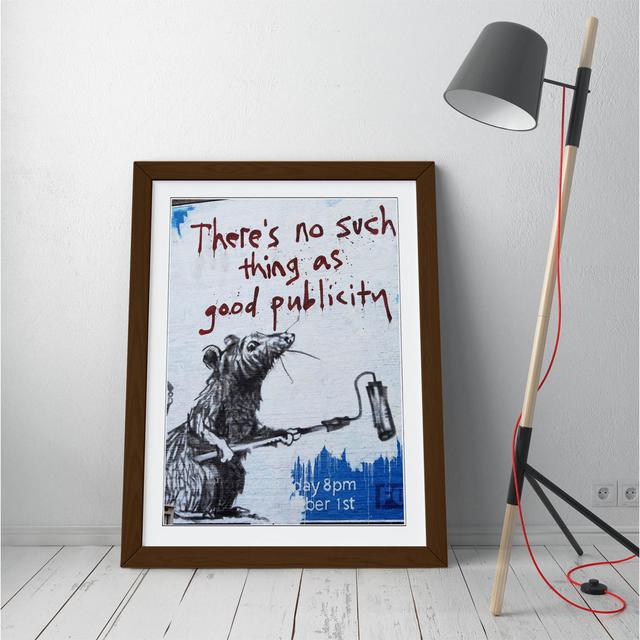 Banksy Rats - No Such Thing Good Publicity Framed Wall Art Picture Print - A2 - Walnut Frame Happy Larry Frame Colour: Brown Frame, Size: 89cm H x 64c on Productcaster.