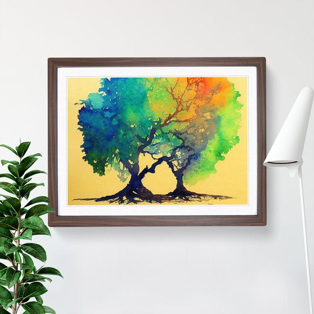 Delicious Trees - Picture Frame Painting Marlow Home Co. Size: 25cm H x 34cm W x 2cm D, Frame Colour: Walnut on Productcaster.