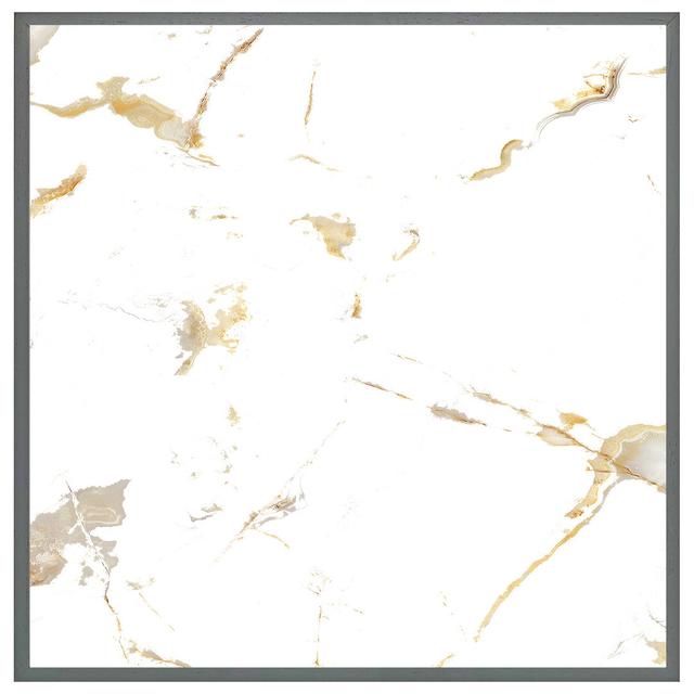 Cascades Gold Marble - Single Picture Frame Art Prints Metro Lane Format: Grey Framed, Size: 61cm H x 61cm W x 4cm D on Productcaster.