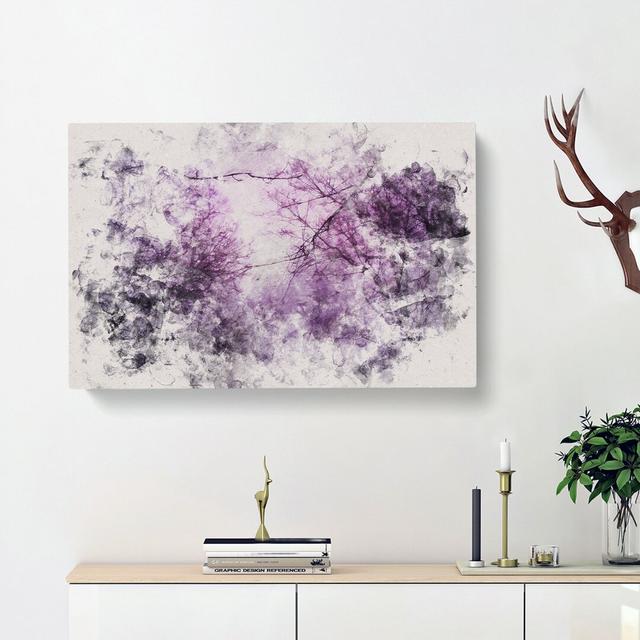 Purple Sky Behind the Winter Trees - Wrapped Canvas Graphic Art Print East Urban Home Size: 50cm H x 76cm W x 3cm D on Productcaster.