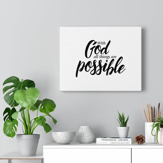 All Things Are Possible - Wrapped Canvas Print Blue Elephant Size: 46cm H x 61cm W on Productcaster.