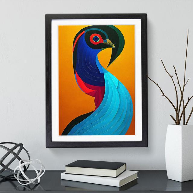 Peacock Abstract No.4 - Single Picture Frame Print George Oliver Frame Colour: Black Framed, Size: 46cm H x 34cm W x 2cm D on Productcaster.