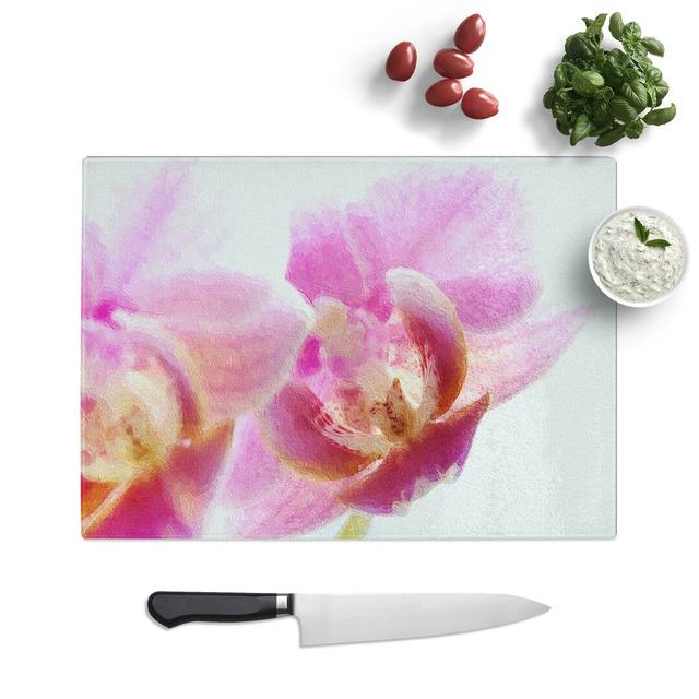 Tempered Glass a Orchid Flower Chopping Board East Urban Home Size: 39 cm W x 28.5 cm L on Productcaster.