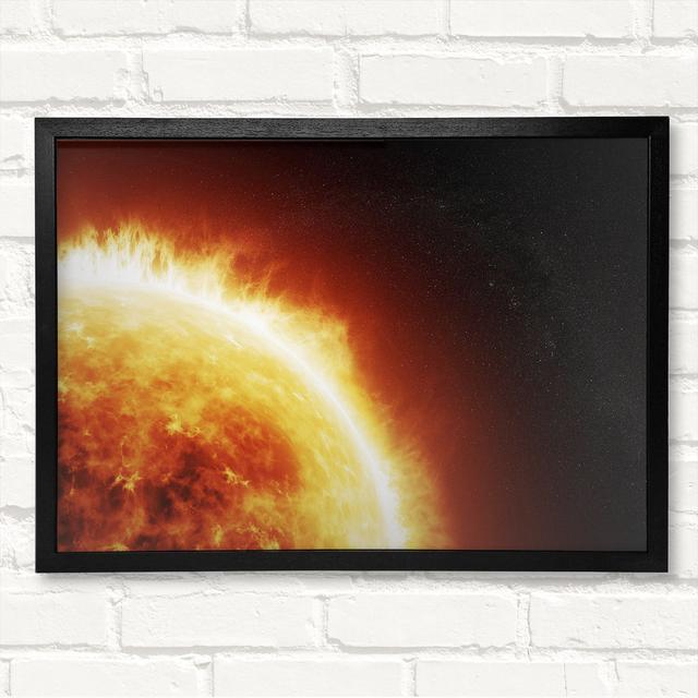 Fire Sun Glow - Single Picture Frame Art Prints Ebern Designs Size: 29.7cm H x 42cm W x 3cm D, Format: Black Framed Wood on Productcaster.