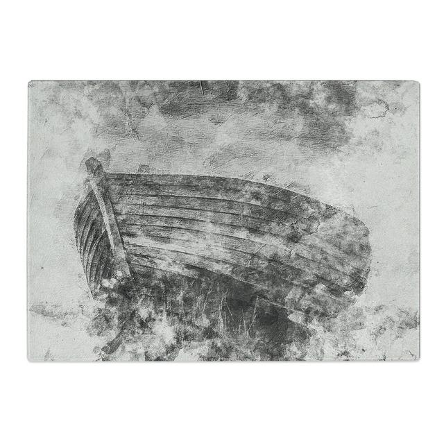 Tempered Glass Stranded Wooden Boat Chopping Board East Urban Home Size: 28.5 cm x 39 cm on Productcaster.