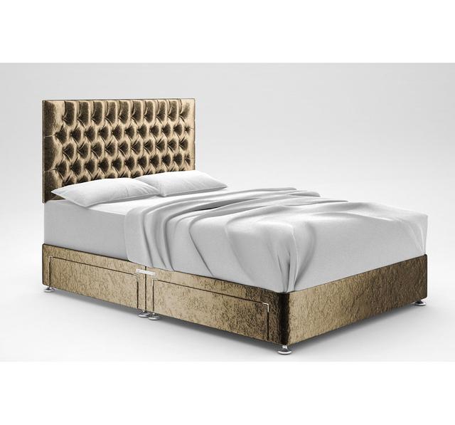 Zawacki Divan Bed Base 17 Stories Size: Double (4'6), Colour: Black, Storage Type: 2 Drawers Same Side on Productcaster.