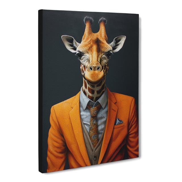 Giraffe in a Suit Painting Happy Larry Size: 76cm H x 50cm W x 3cm D on Productcaster.