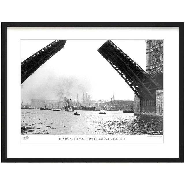 'London, View of Tower Bridge Open 1910' by Francis Frith - Picture Frame Photograph Print on Paper The Francis Frith Collection Size: 60cm H x 80cm W on Productcaster.