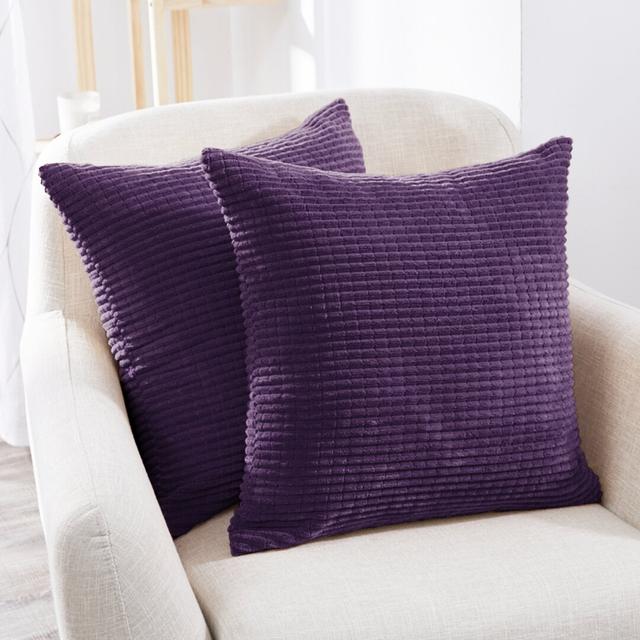 Kenley Square Throw Pillow Cover (Set of 2) Hashtag Home Size: 66cm H x 66cm W x 1cm D, Colour: Grape on Productcaster.