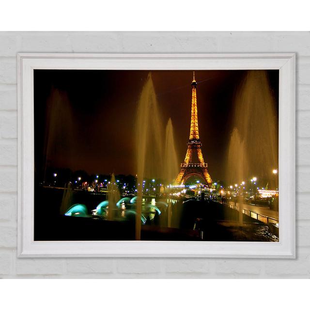 Fountains And Eiffel Tower Framed Print Bright Star Size: 84.1cm H x 118.9cm W x 1.5cm D on Productcaster.