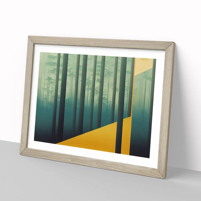 Abstract Japanese Forest - Picture Frame Graphic Art Alpen Home Size: 46cm H x 64cm W x 2cm D, Frame Colour: Oak on Productcaster.