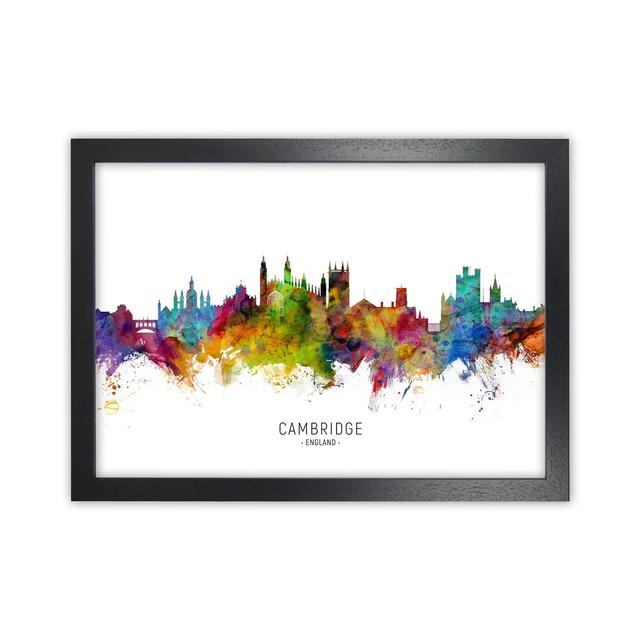 Cambridge England Skyline by Michael Tompsett - Print Ebern Designs Size: 46cm H x 63cm W x 3cm D, Format: Black Framed on Productcaster.