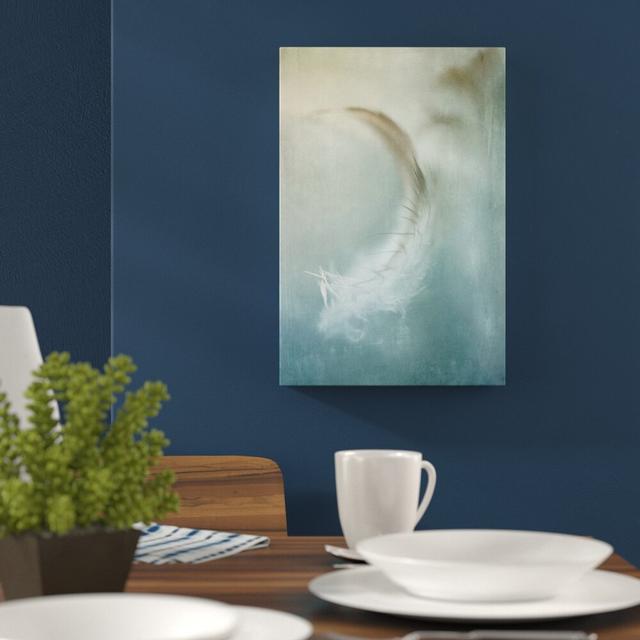 Wind Blown Feather by Judy Stalus - Wrapped Canvas Painting Print East Urban Home Size: 152cm H x 101cm W x 3.81cm D on Productcaster.