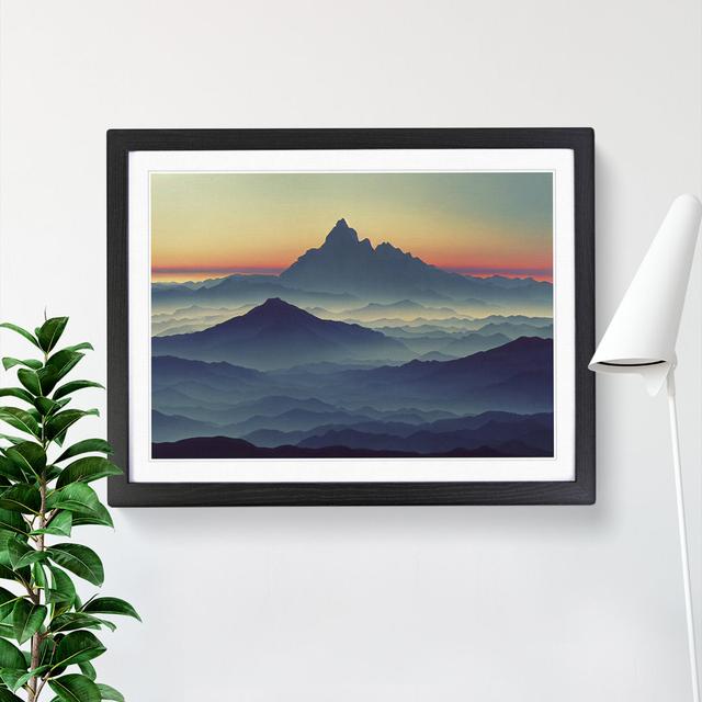 Peaceful Mountain Sunrise Vol.4 - Single Picture Frame Graphic Art Union Rustic Format: Black, Size: 46cm H x 64cm W x 2cm D on Productcaster.