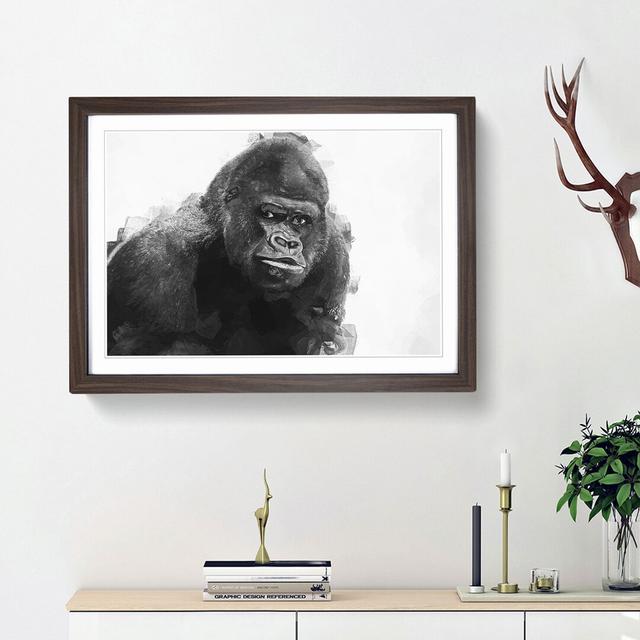 A Silverback Gorilla in Abstract - Picture Frame Graphic Art Print on MDF East Urban Home Frame Option: Walnut Framed, Size: 62cm H x 87cm W x 2cm D on Productcaster.