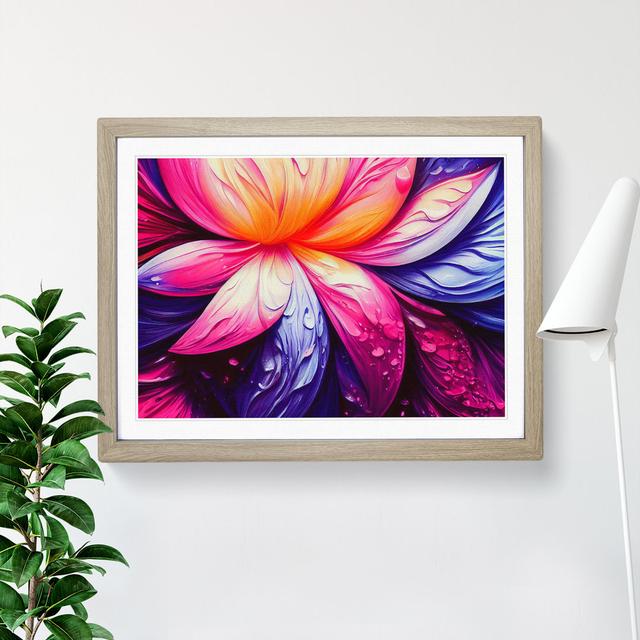 Colourful Floral Art Vol.6 Abstract - Single Picture Frame Print ClassicLiving Size: 34cm H x 46cm W x 2cm D, Frame Colour: Oak Framed on Productcaster.