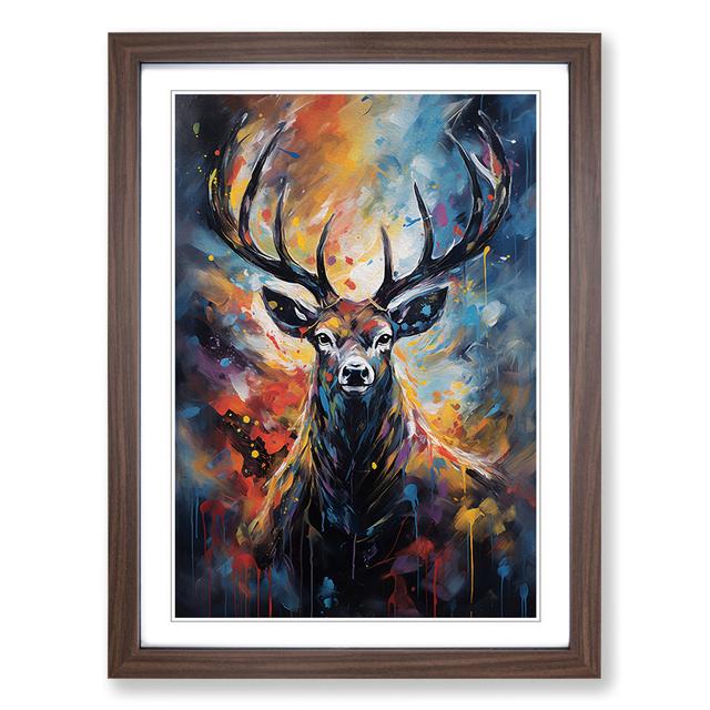 Deer - Print Alpen Home Format: Walnut Framed, Size: 64cm H x 46cm W on Productcaster.