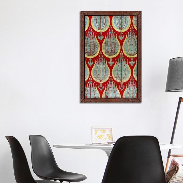 Ottoman Tulips, Silk & Silver Lamella Textile - Graphic Art Print on Canvas East Urban Home Size: 66.04cm H x 45.72cm W x 3.81cm D, Frame Option: Brow on Productcaster.