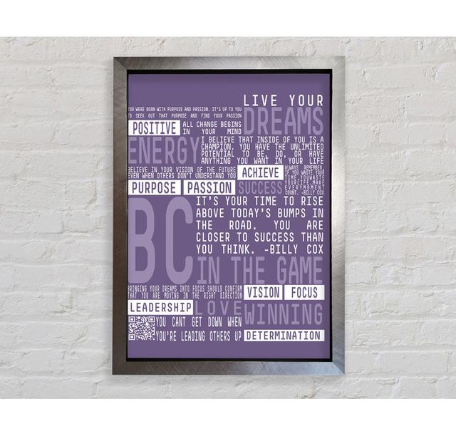 Live Your Dreams Lime Green - Single Picture Frame Typography Bright Star Colour: Lilac, Size: 59.7cm H x 42cm W x 3.4cm D on Productcaster.