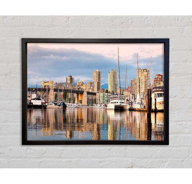 Vancouver Harbour Framed Print Rosalind Wheeler Size: 59.1cm H x 84.1cm W x 3.3cm D, Format: Black Framed Canvas on Productcaster.