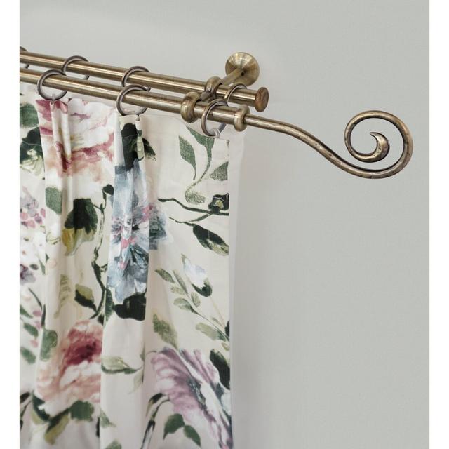 Jenice Curtain Double Pole and Hardware Set Symple Stuff Size: 5cm H x 260cm W x 10cm D, Finish: Antique Brass on Productcaster.