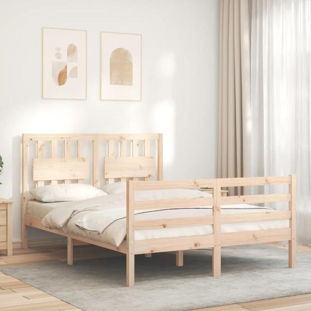 Bed Frame with Headboard 17 Stories Colour: Natural, Size: Double (4'6) on Productcaster.